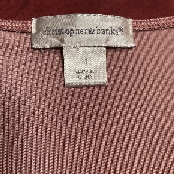 Christopher & Banks Velvet Velour Patterned Blouse - Picture 4 of 9